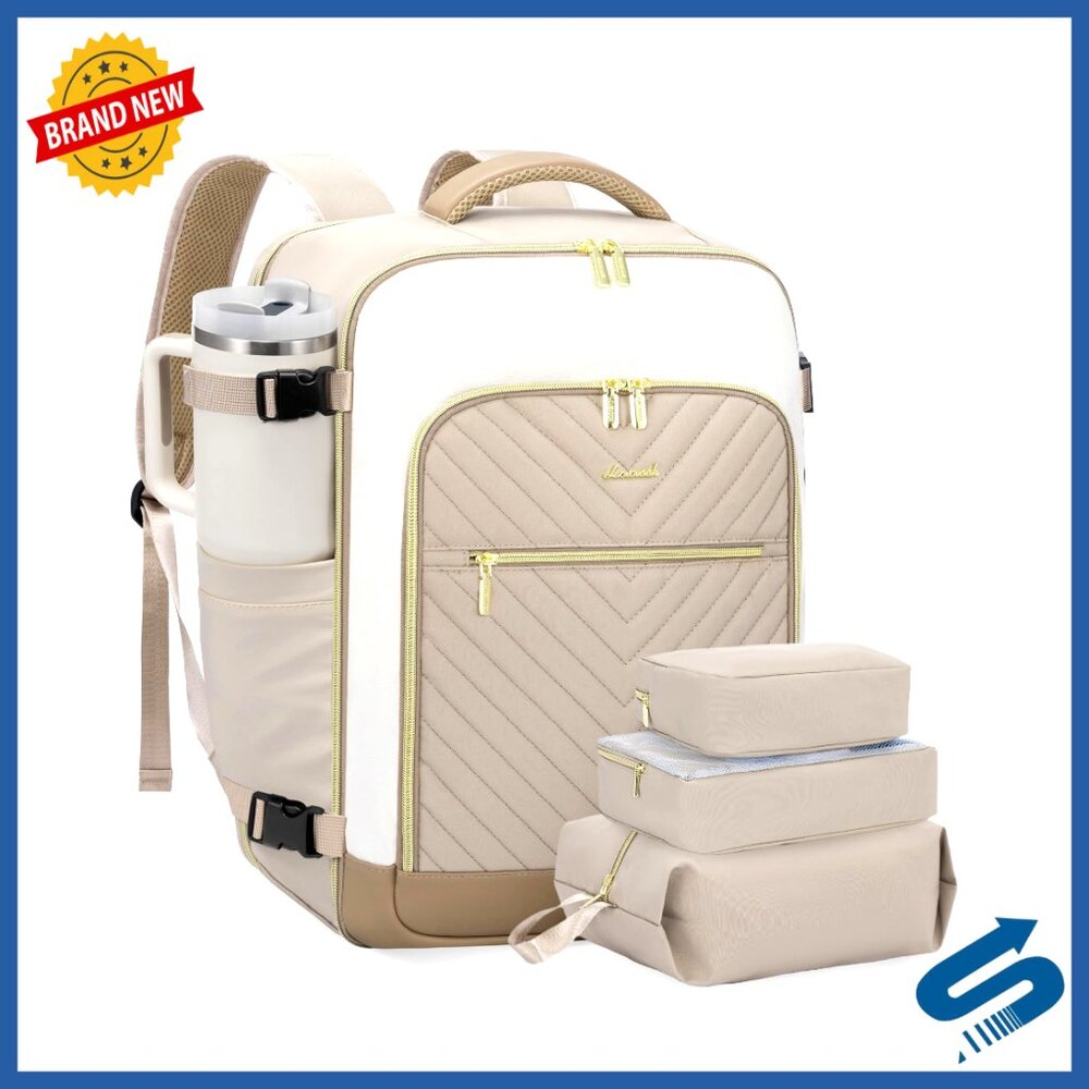 Large Travel Backpack 40l Tsa Carry On Airplane Approved With Packing Cubes